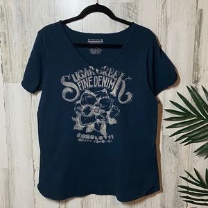 Lucky Brand Charlotte NC Flower V-Neck Tee